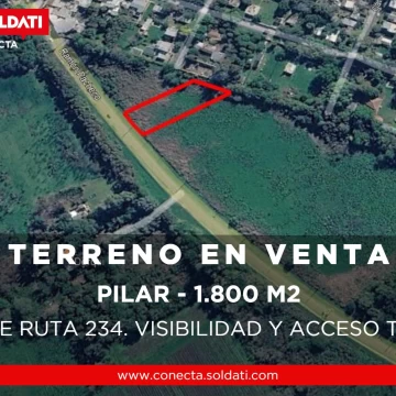 Terreno de 1.800 m2 sobre Ruta 234 en Presidente Derqui - Venta