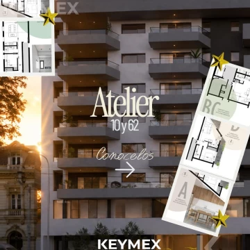 Venta de Monoambiente en Edificio Atelier (Premium) - 10 y 62