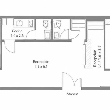 Consultorios/Oficinas a mts. del Hospital Alemán– Edificio moderno con seguridad