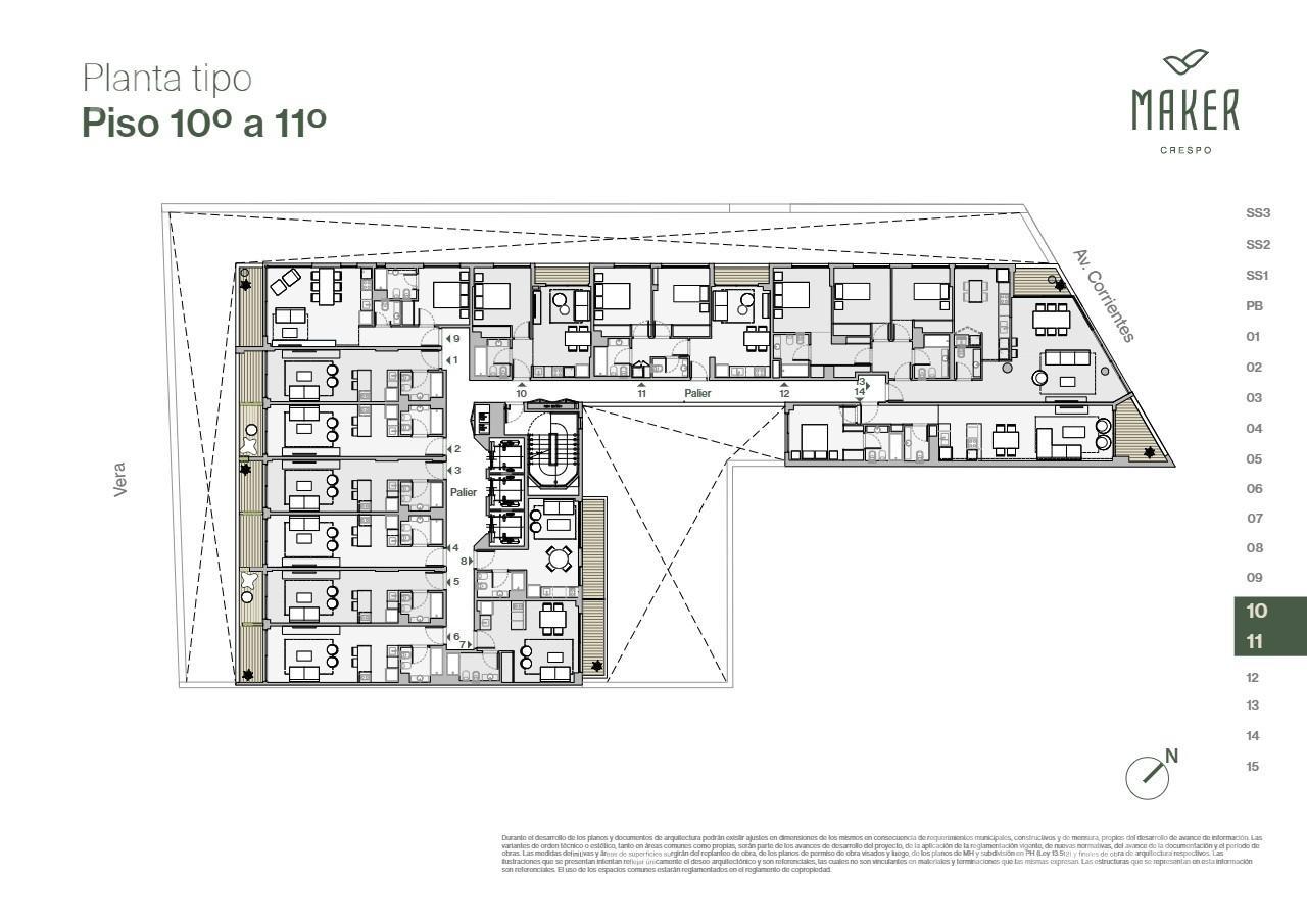 plano planta piso 10a11