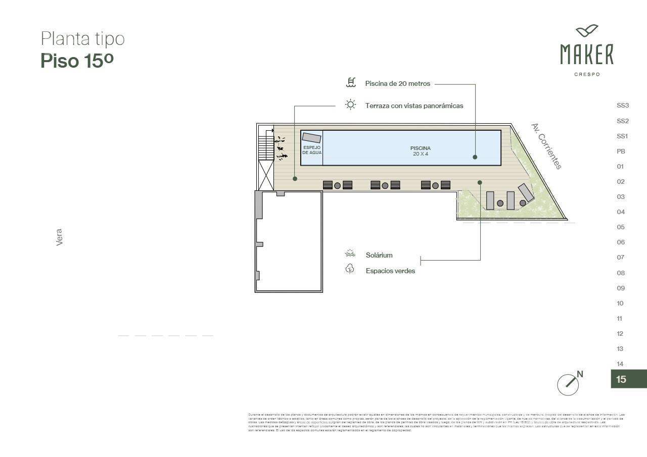 plano planta piso 15