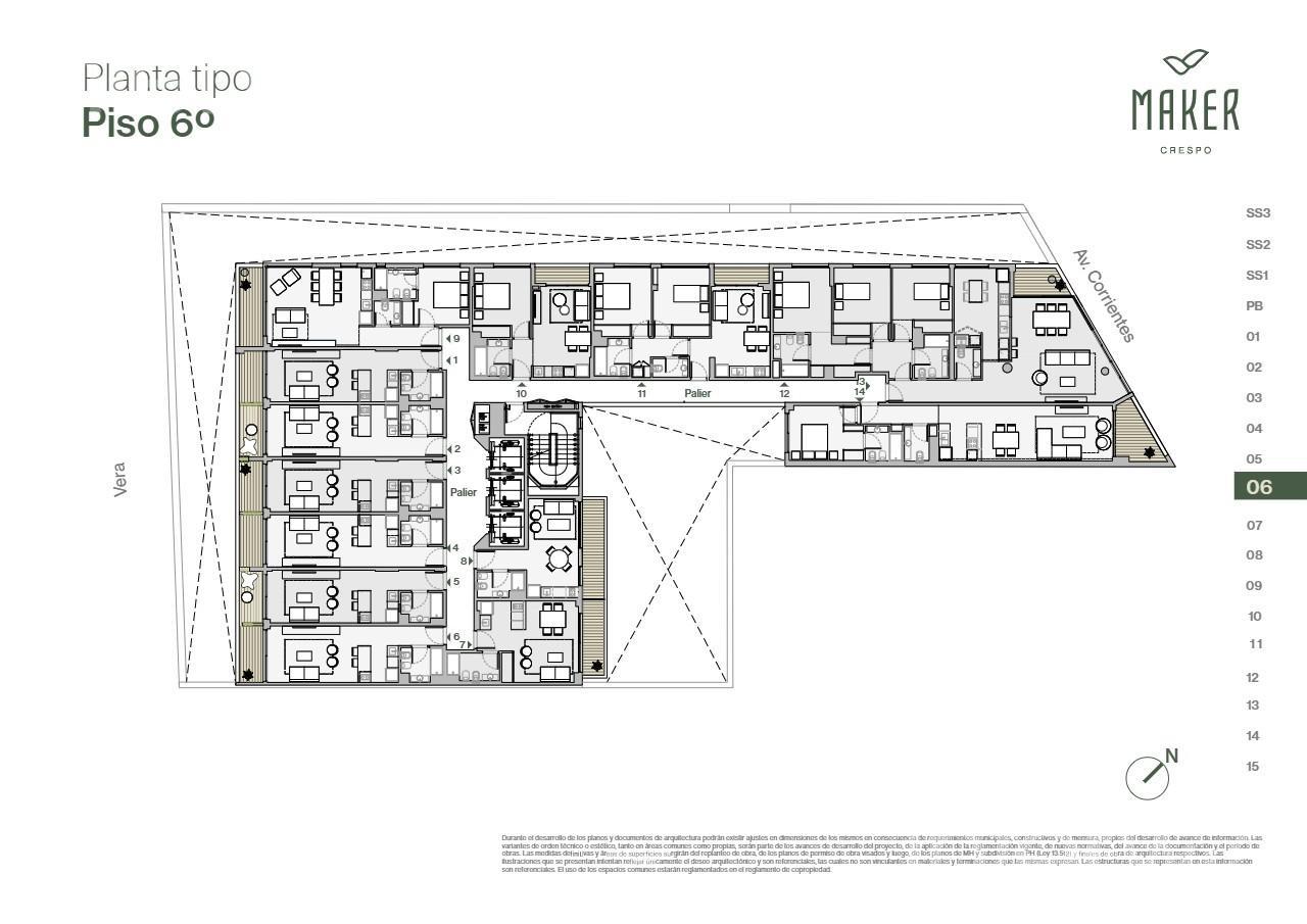 plano planta piso 6