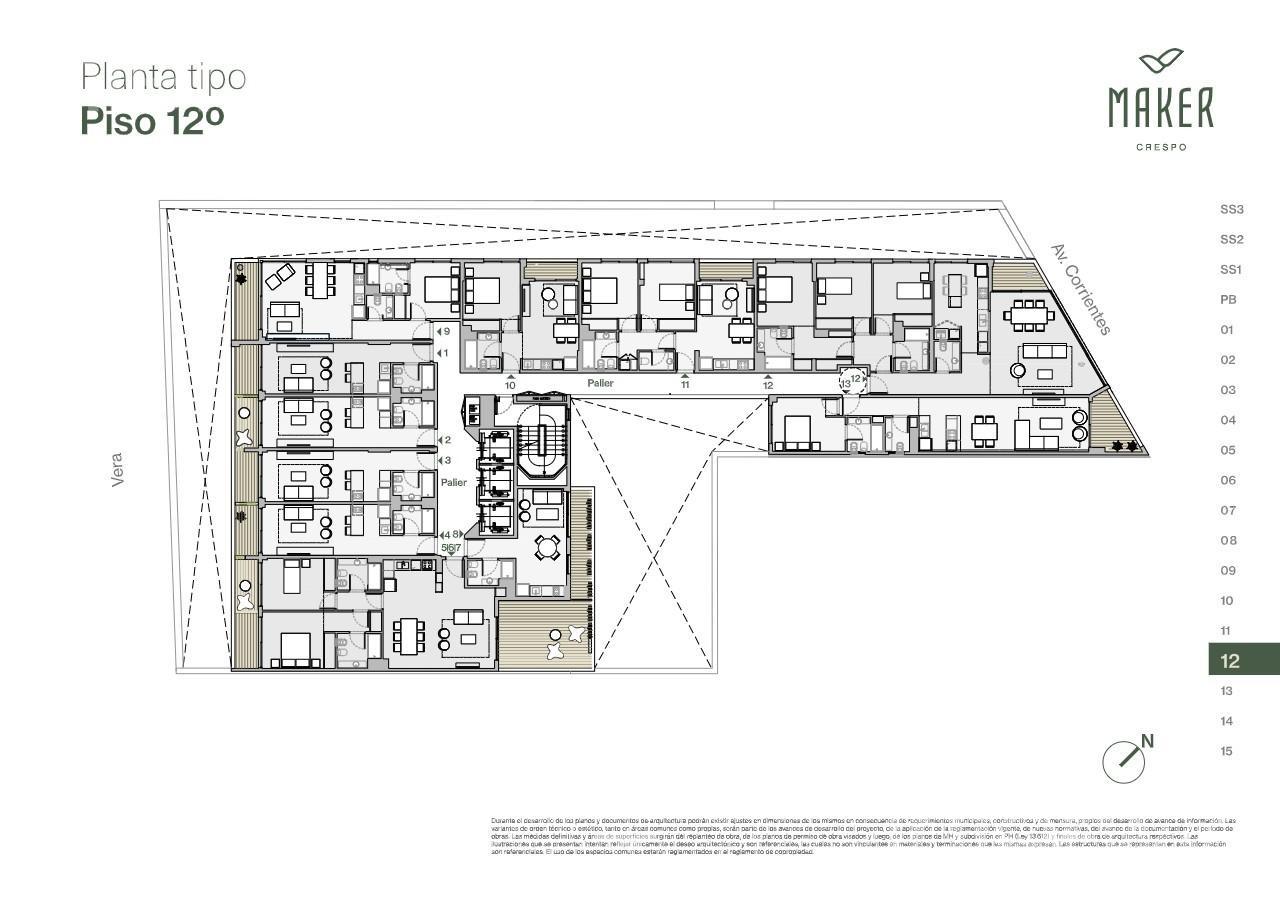 plano planta piso 12