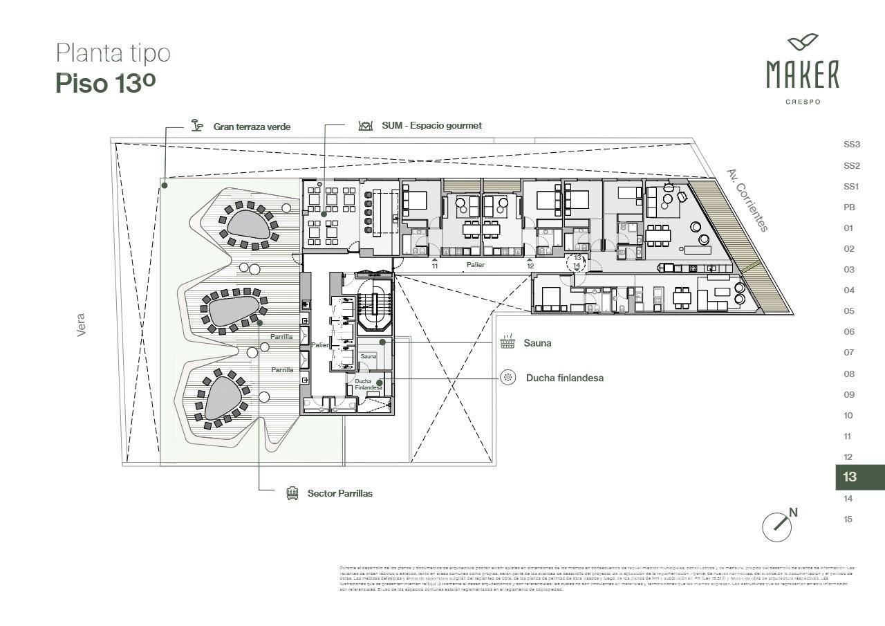 plano planta piso 13