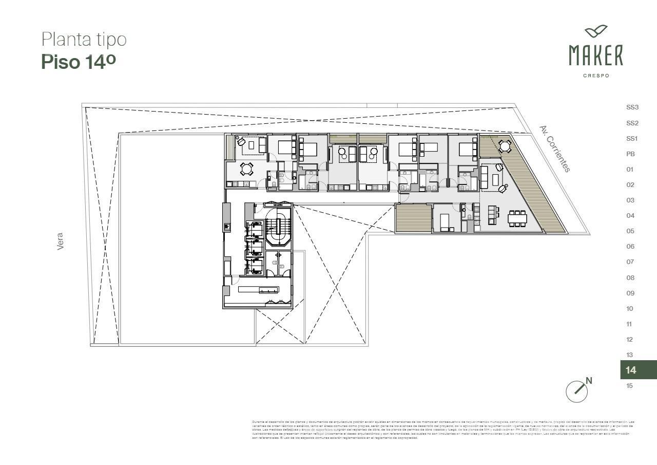 plano planta piso 14