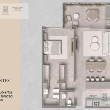 Departamento 2 ambientes Plus c/ parrilla - Tortugas Woods