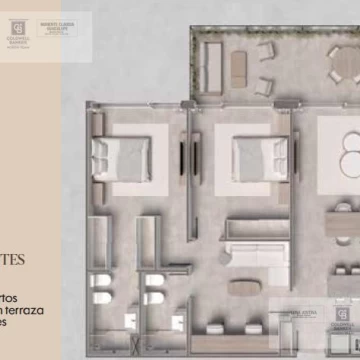 Departamento 3 ambientes Plus  c/ parrilla - Tortugas Woods