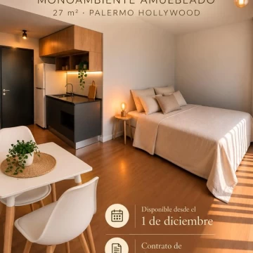 VENTA -MONOAMBIENTE -PALERMO - A ESTRENAR