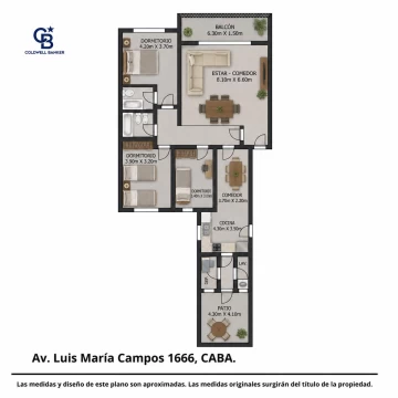 VENTA  BELGRANO DPTO 4 AMB BALCON Y COCHERA