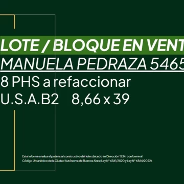 Oportunidad 8 Phs a refaccionar l Lote l Usab 2 l 8,66x39