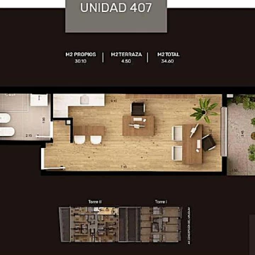 Venta Monoambiente en Malvín