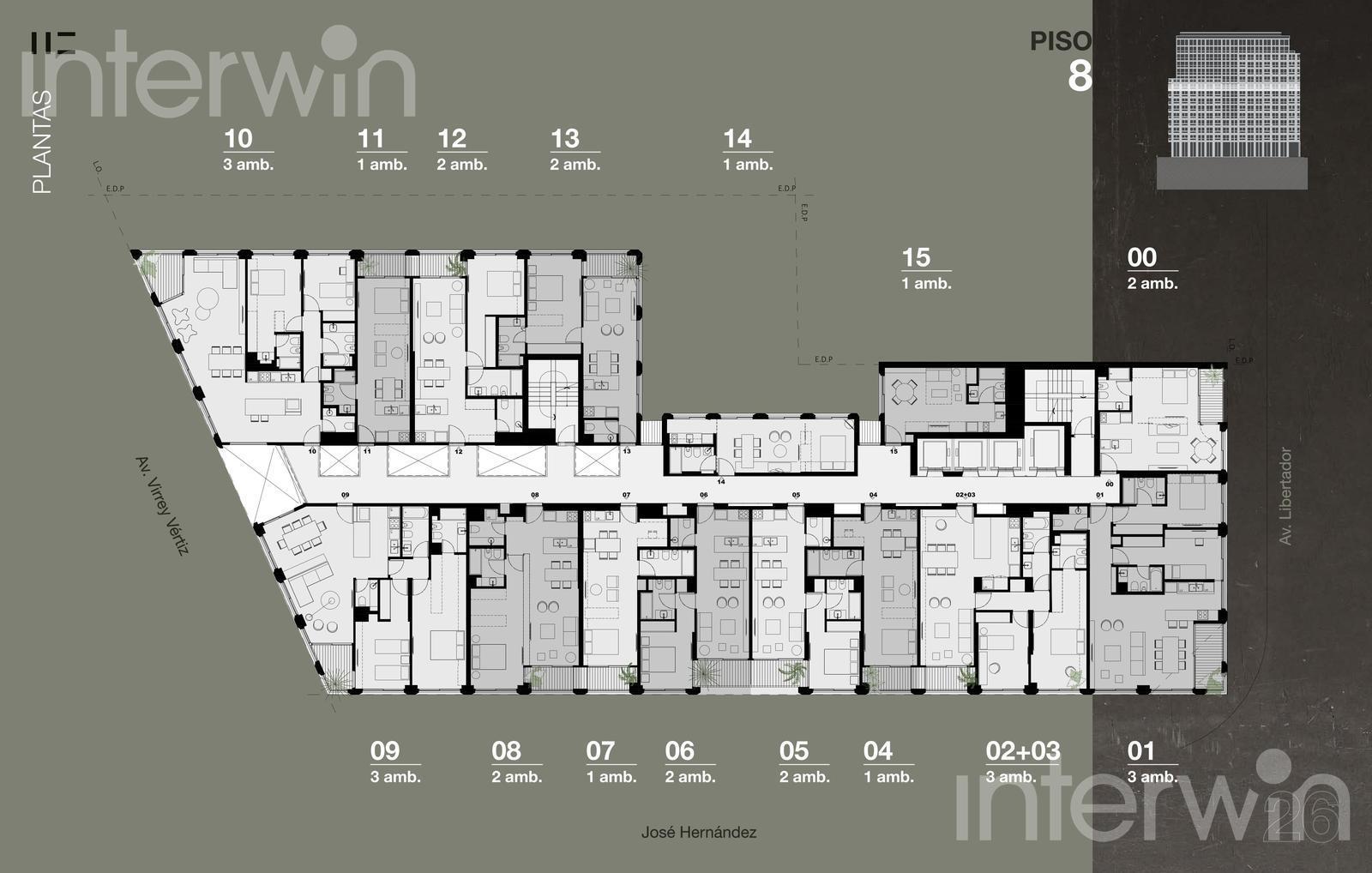 plano planta piso 8