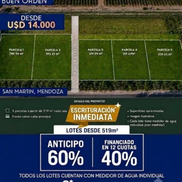 VENTA DE LOTE EN CARRIL BUEN ORDEN 921, SAN MARTIN