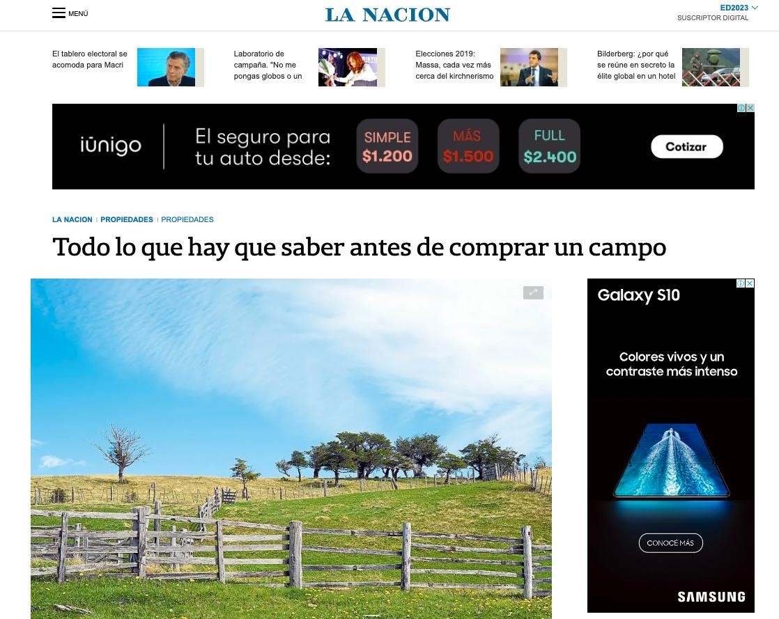 LA NACION | Todo lo que hay que saber antes de comprar un campo