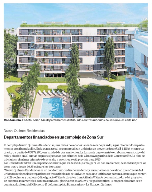 Departamentos financiados en complejo de Zona Sur