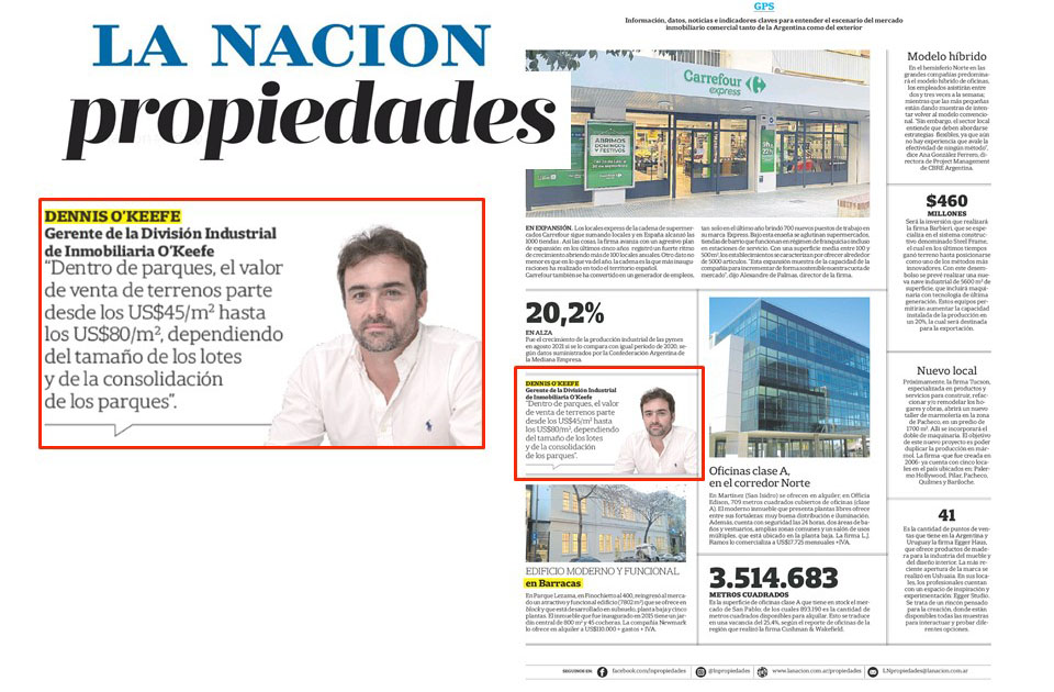 Dennis O`Keefe: Gerente de la división industrial de inmobiliaria O`Keefe