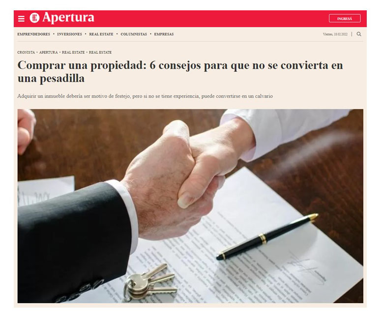 Comprar una propiedad: 6 consejos para que no se convierta en una pesadilla