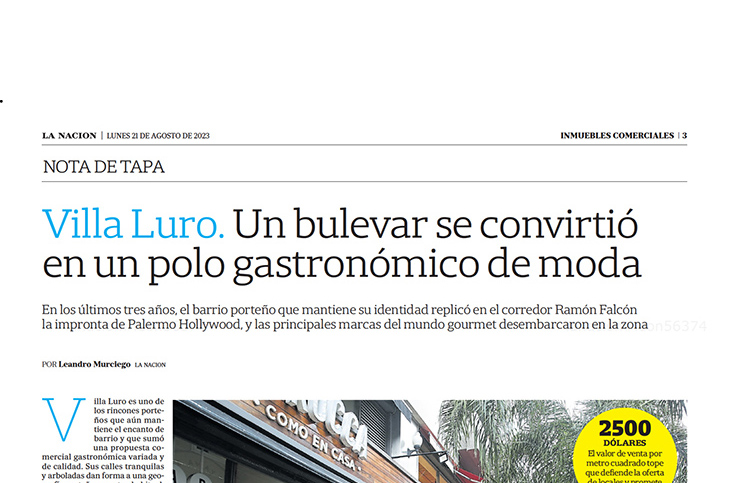 Adrián Mercado en La Nación, Inmuebles Comerciales