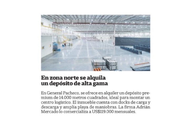 Adrián Mercado en La Nación, Inmuebles Comerciales