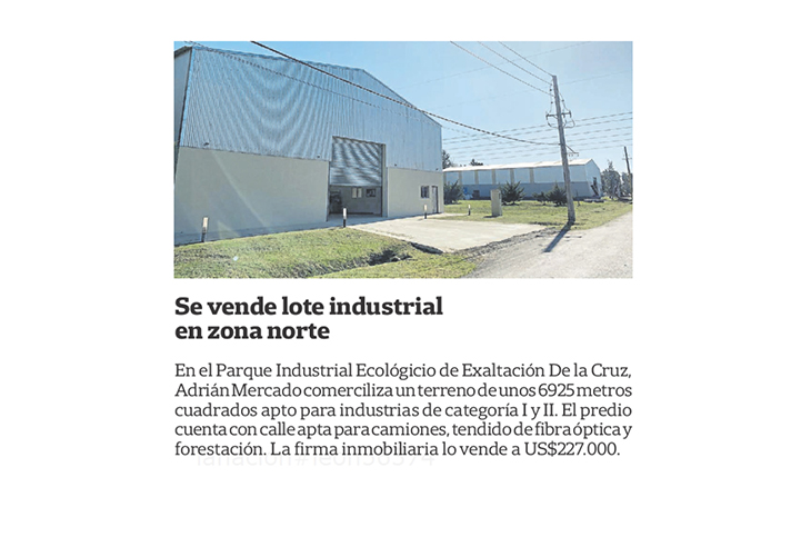 Adrián Mercado en La Nación, Inmuebles Comerciales.