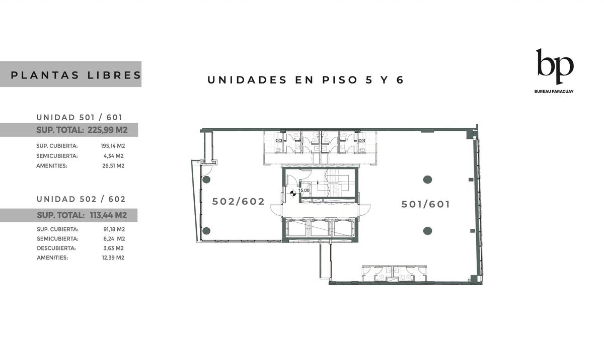 Unidades en piso 5 y 6