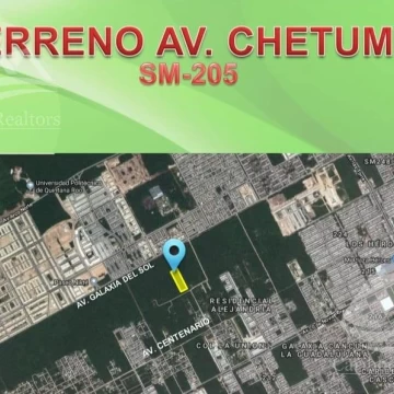 Terreno en Cancún  Av. Chetumal SM 205,