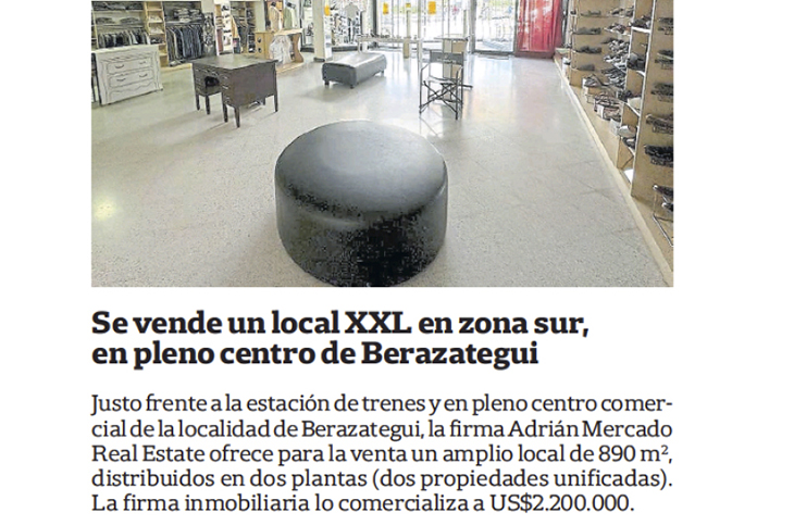 Adrián Mercado en La Nación, Inmuebles Comerciales.